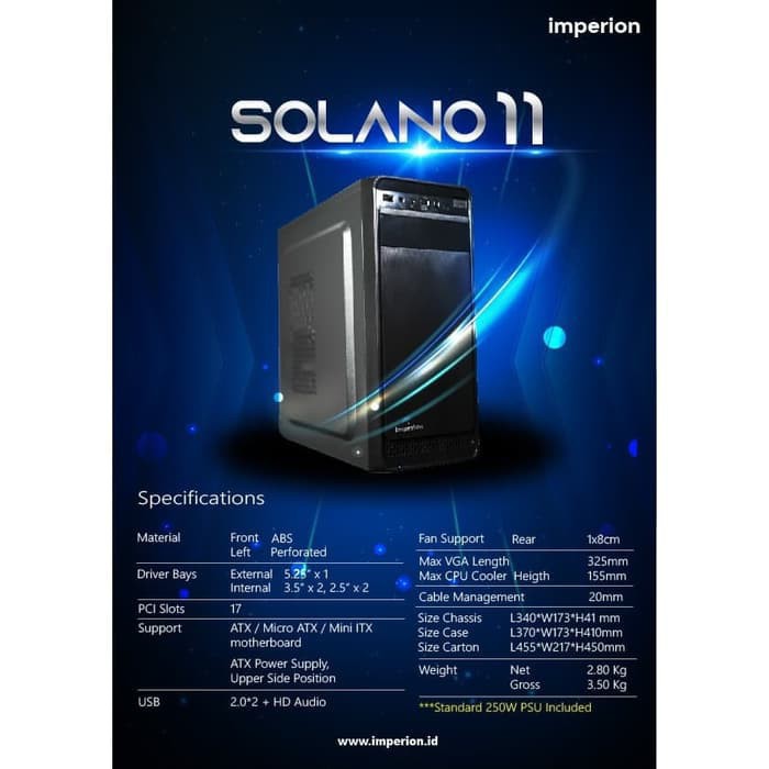 CASING PC IMPERION SOLANO 11/12/13/14 + PSU / casing komputer