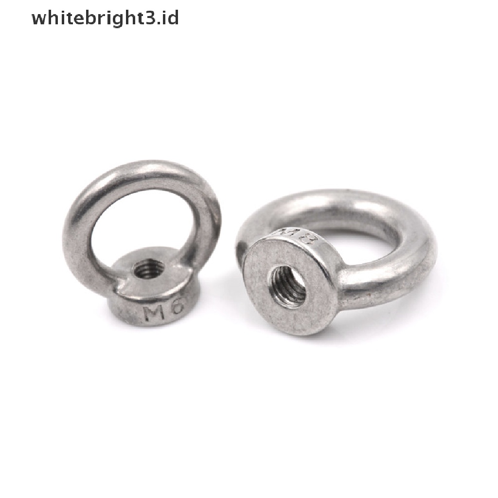 (whitebright3.id) M5 / M6 / M8 / M10 / M12 304 Cincin Pengangkat Mur Bahan Stainless Steel