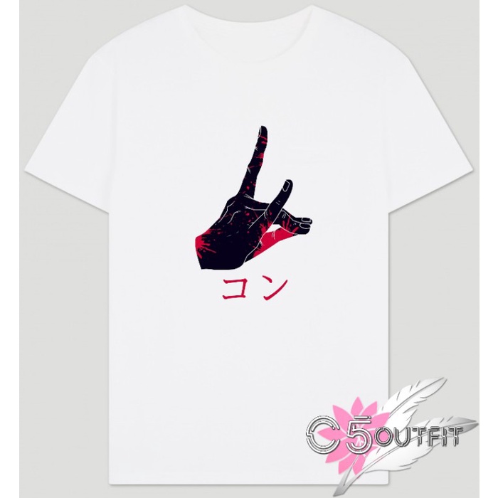 KAOS CHAINSAWMAN AKI KON FOX DEMON HANDSIGN - BAJU CHAINSAWMAN