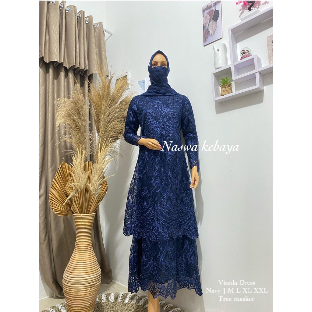 LONG GAMIS TULLE BORDIR MUTIARA AIDIRA / GAMIS PESTA