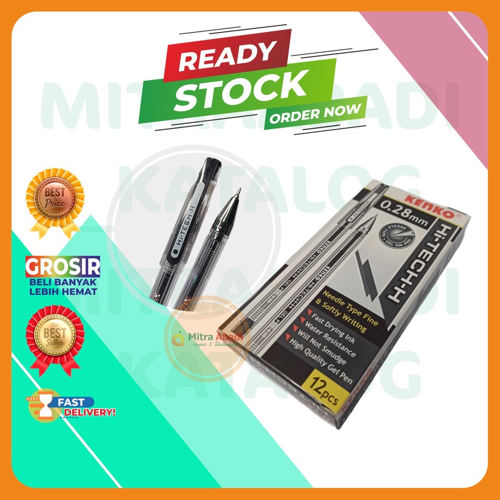

(1 PAK 12 PCS) PULPEN HITECH KENKO HITECH HITAM HITECH BIRU ALL VARIAN 0,4 0,28 mm