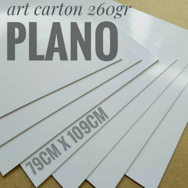 ( 5 Lembar ) Kertas Art Carton 260 Gsm / Karton Glossy Uk Plano / 79cm X 109cm