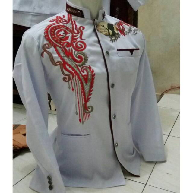 JAsko putih bordir merah keren