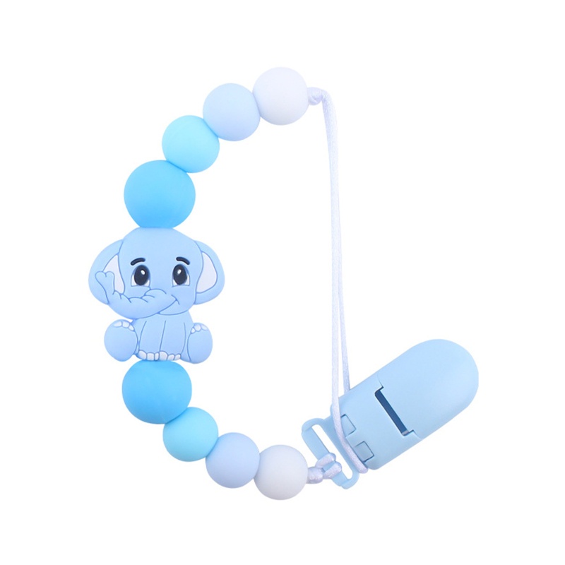 Mary Klip Rantai Empeng / Dot Motif Kartun Hewan Bahan Silikon Untuk Bayi Laki-Laki / Perempuan