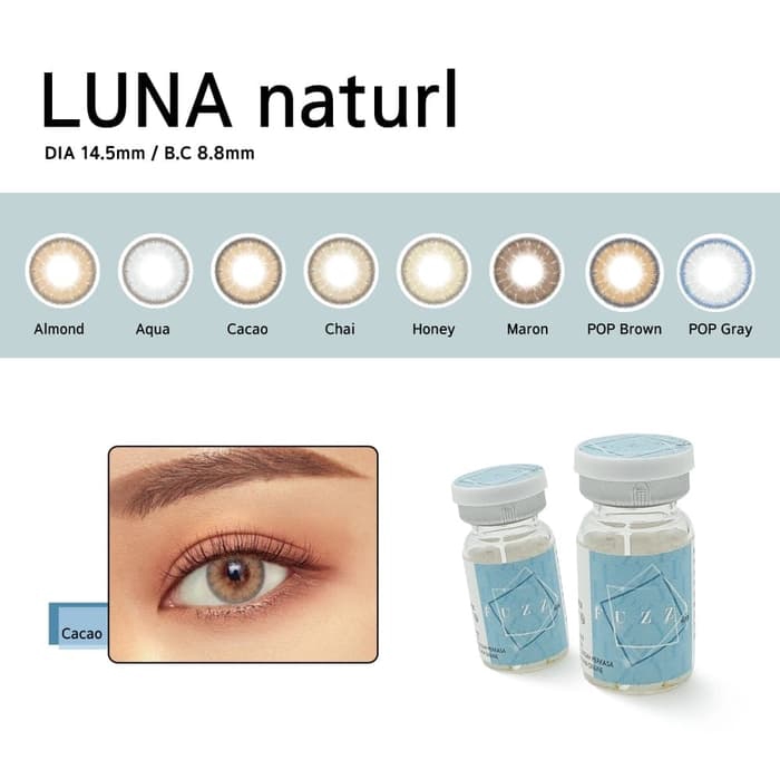 SOFTLENS FUZZY EOS LUNA NATURAL POP GREY 14.5MM KHUSUS MINUS