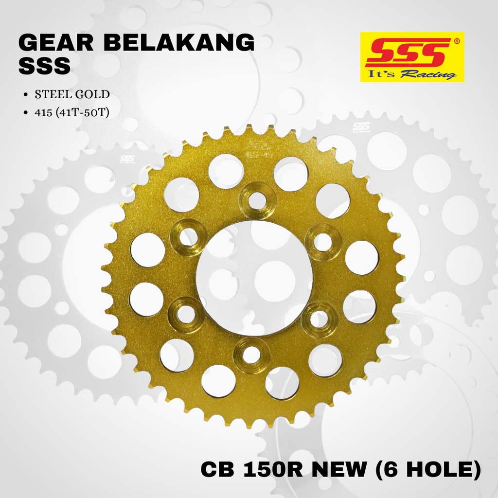 Gear Gir CBR 150 New 6 Hole sss 415 41 - 50 steel gold - 415 43