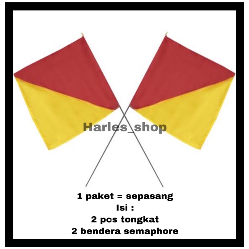 SEPAKET BENDERA SEMAPHORE  + STIK / STIK SEMAPHORE/ STIK BENDERA PRAMUKA