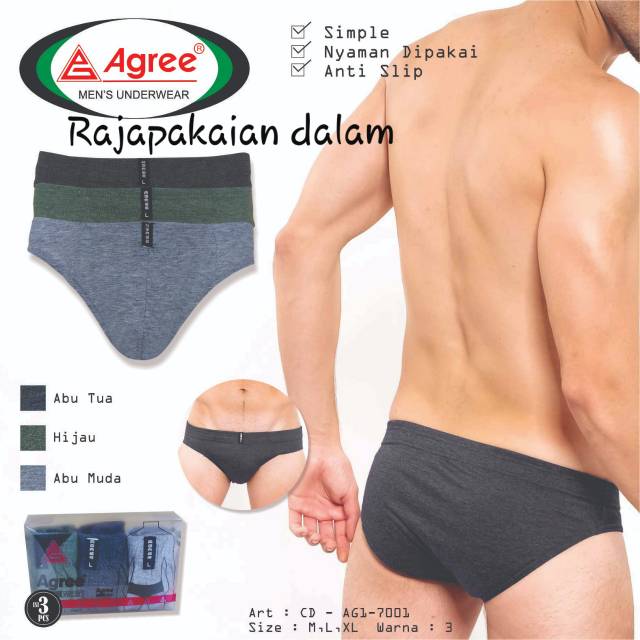 Celana dalam Agree 1-7001 Harga 3 pcs