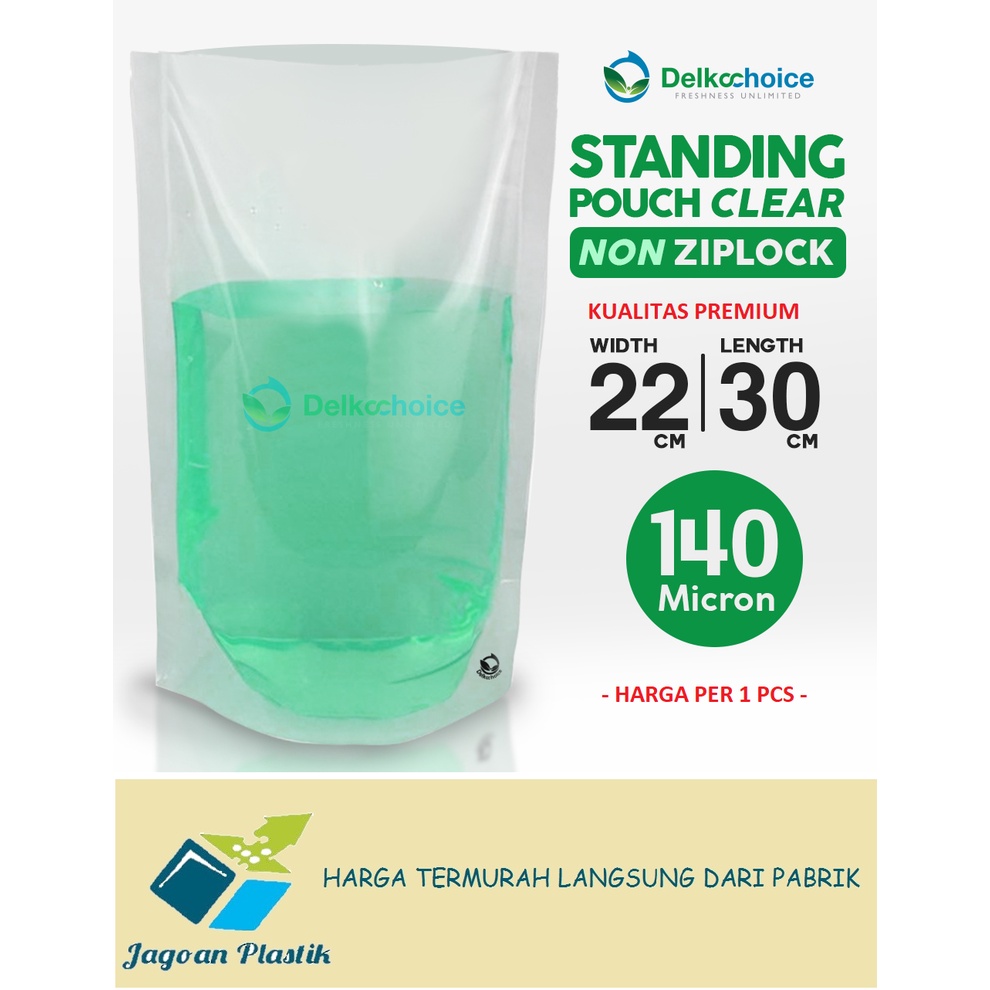 STANDING POUCH NYLON UNTUK CAIRAN/ LIQUID NON ZIPLOCK 22 CM X 30 CM