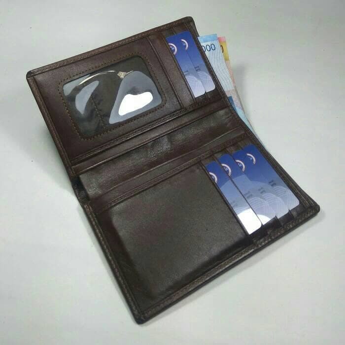 Dompet kulit asli model unisex 3/4 warna coklat medium wallet leather wallet