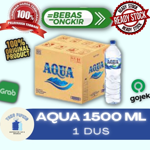 

AQUA 1500ml 1 Dus isi 12 Botol Air Mineral Kemasan AQUA 1,5L Murah