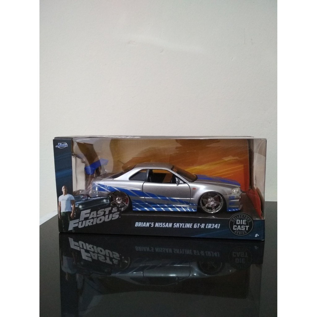 Terbatas  Jada Toys Fast and Furious Nissan Skyline GTR R34  Silver Biru