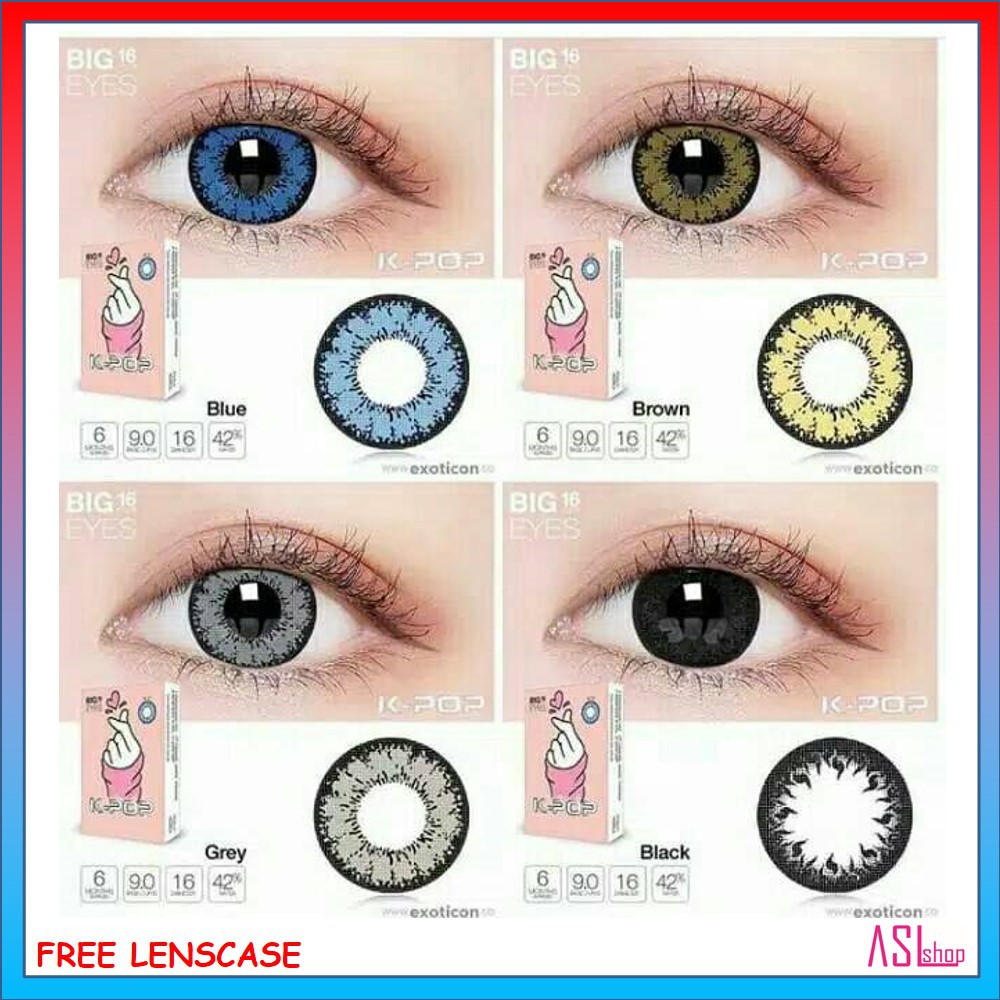 SOFTLENS X2 KPOP NORMAL &amp; MINUS (-0.50 s/d -4.00) BY EXOTICON / Soflens BIG EYES 16 MM