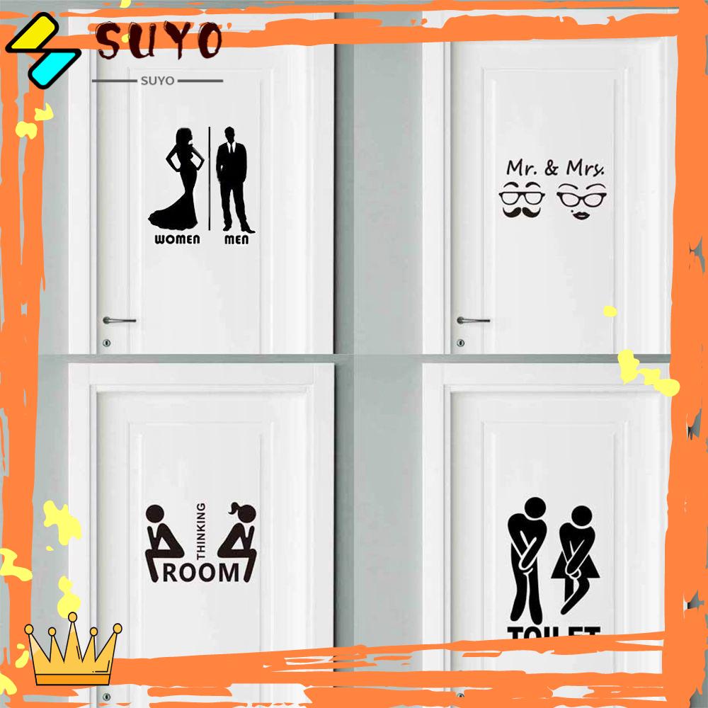 Suyo Stiker Decal Untuk Toilet Buku Mr &amp; Mrs.. Dekorasi Pintu Rumah Dapat Dilepas