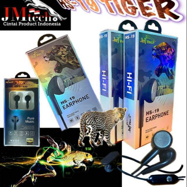 Earphone JM TECH HS19 TIGER Original