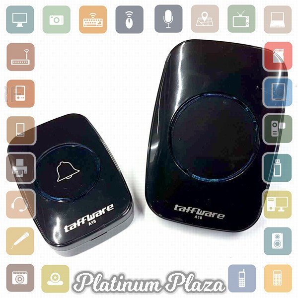 Taffware CACAZI A10 Bel Pintu Wireless Remote Doorbell LED 38 Tunes 1 PCS Receiver - Black`HVDQLD-