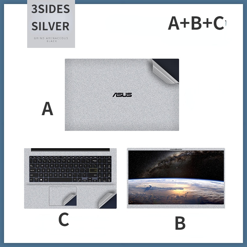 ASUS Stiker Laptop Matte SILVER 3 Sisi 14 &quot;15.6&quot; 13 &quot;13&quot; 13 &quot;13&quot; 13 / 14 &quot;A4 / A5U50 / 56 / 450 56 / A5L5 / A50 / 56 / A450Book / Adolbook / Adolbook