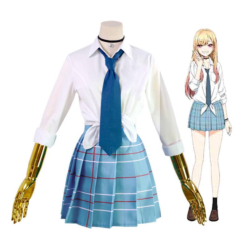 【Wetrose】My Dress-Up Darling Kitagawa Marin Cosplay Costume Jk Skirt Set with Wig