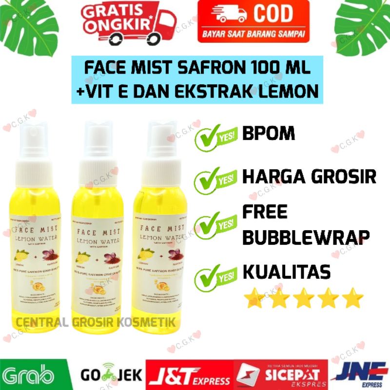 FACEMIST SAFFRON 100 ML (BPOM) WITH WATER LEMON DAN VIT E  / AIR SAFRON /AIR SAFRON