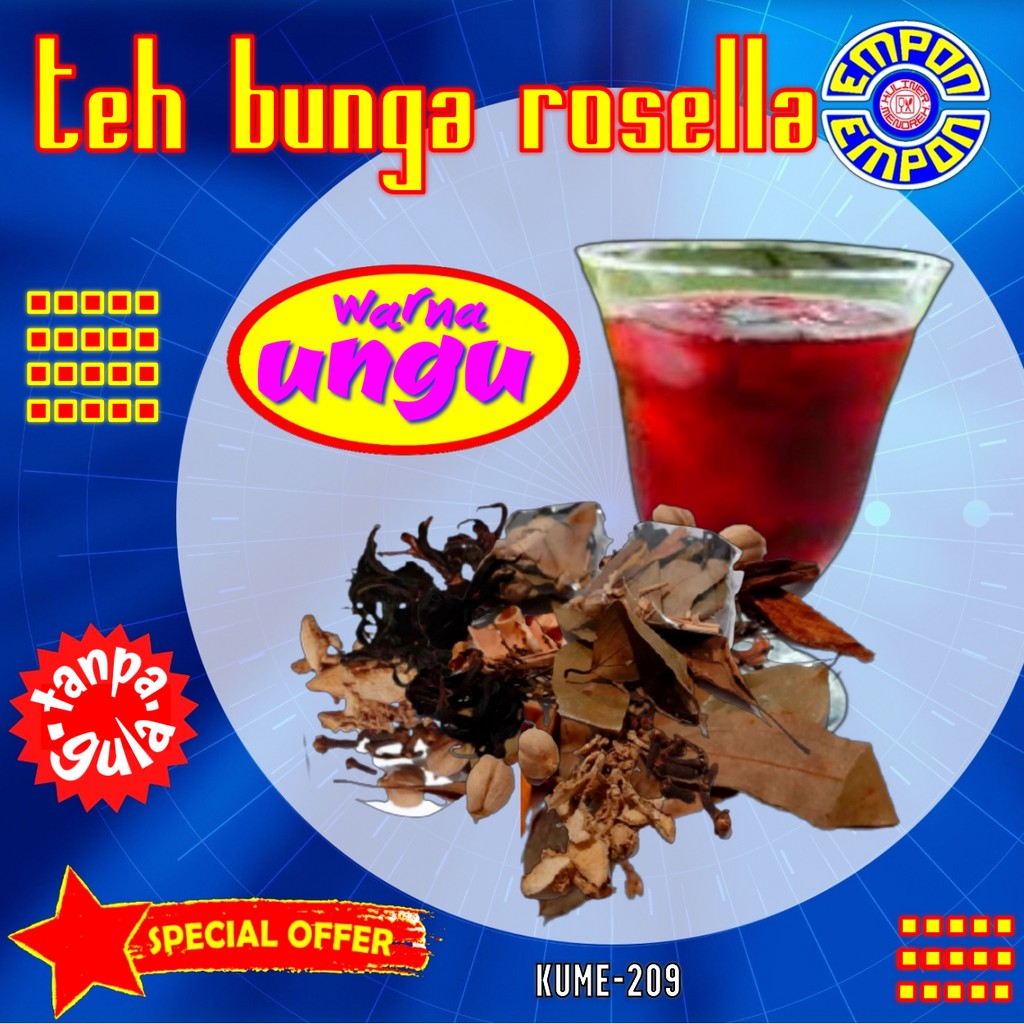 

Wedang Uwuh Teh Bunga Rosella Ungu Minuman Khas Herbal Rempah Sehat Teh Rosela Ungu TANPA GULA BATU