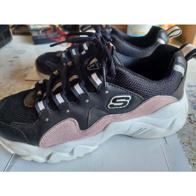 PRELOVED Skechers D'lites 3.0 Zenway (black pink) - NEGO