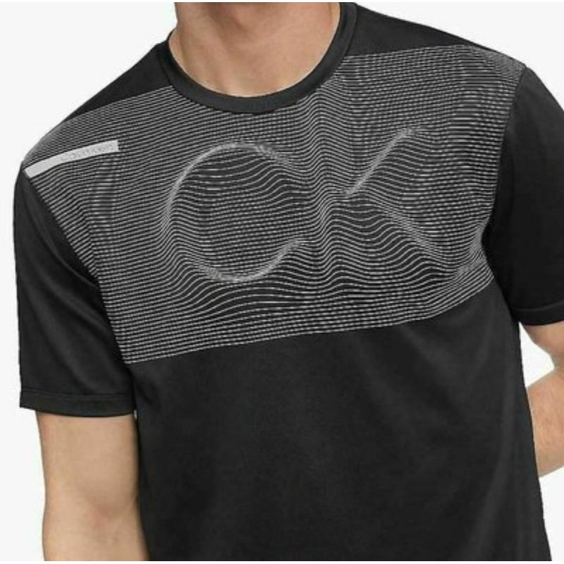 Calvin klein linear wave logo crew neck t-shirt SALE