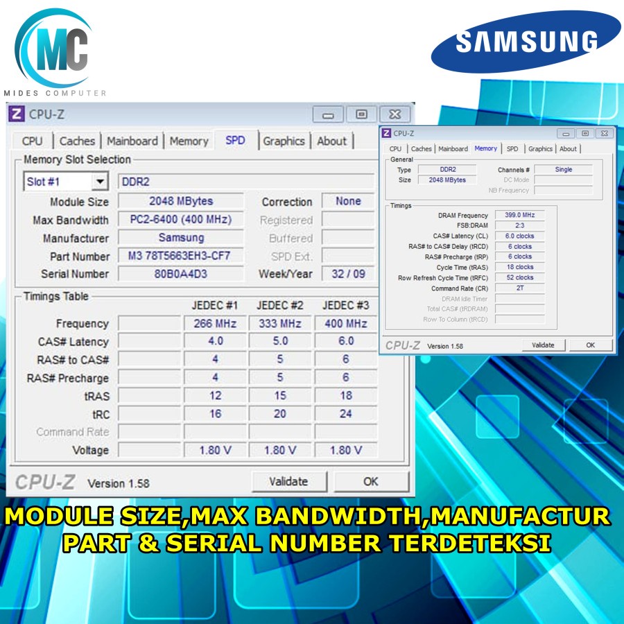 Memory Ram Pc Komputer 2GB DDR2