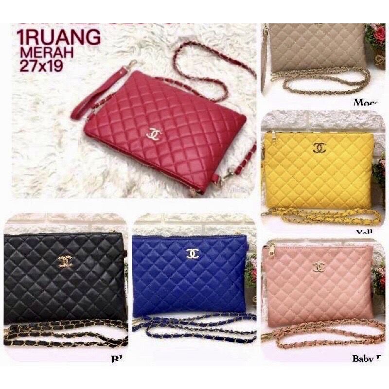 NEW Clutches Multifungsi CC CLUTCH Free Tali Lengan dan Tali Selempang Rantai Sulam