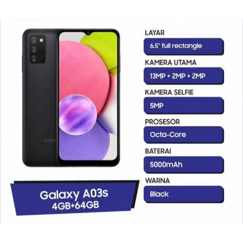 Samsung Galaxy A03 4/64GB & A03s 4/64GB Garansi Resmi