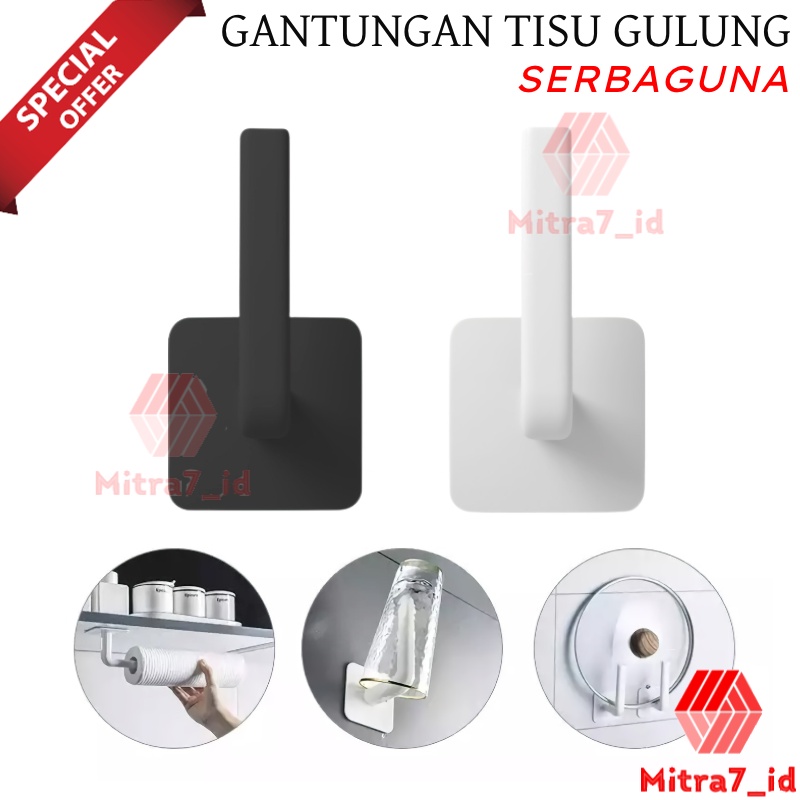 [M7] Hanger Tissue Gulung Serbaguna / Holder Tissue Roll Pvc Serbaguna / Hanger paper Roll