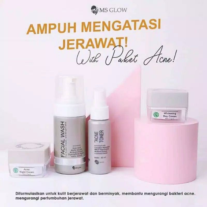 MS Glow paket acne free gift