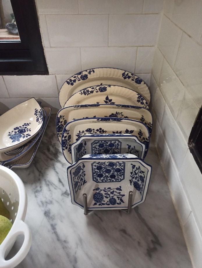 Ready V4r13r4 Pot Lid Organizer, Penyusun Penutup Panci Stainless Steel - Dapat Menyesuaikan Panjang