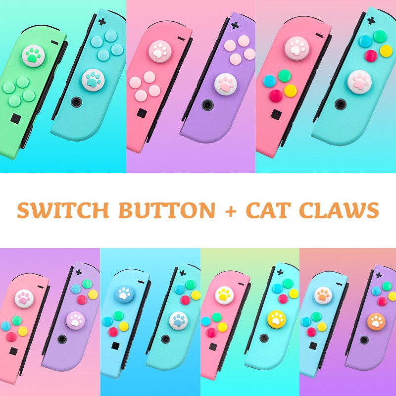 Set Tombol Joy-Con Bahan Silikon Anti slip Motif Animal Crossing Untuk Nintendo Switch