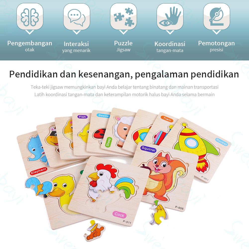 Sweetybayi Mainan Edukasi Jigsaw Puzzle / Puzzle Kayu Anak