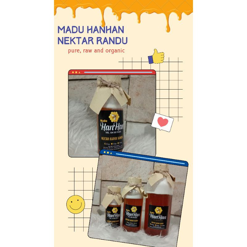 

madu asli, murni, organik dari nektar randu ukuran 1kg