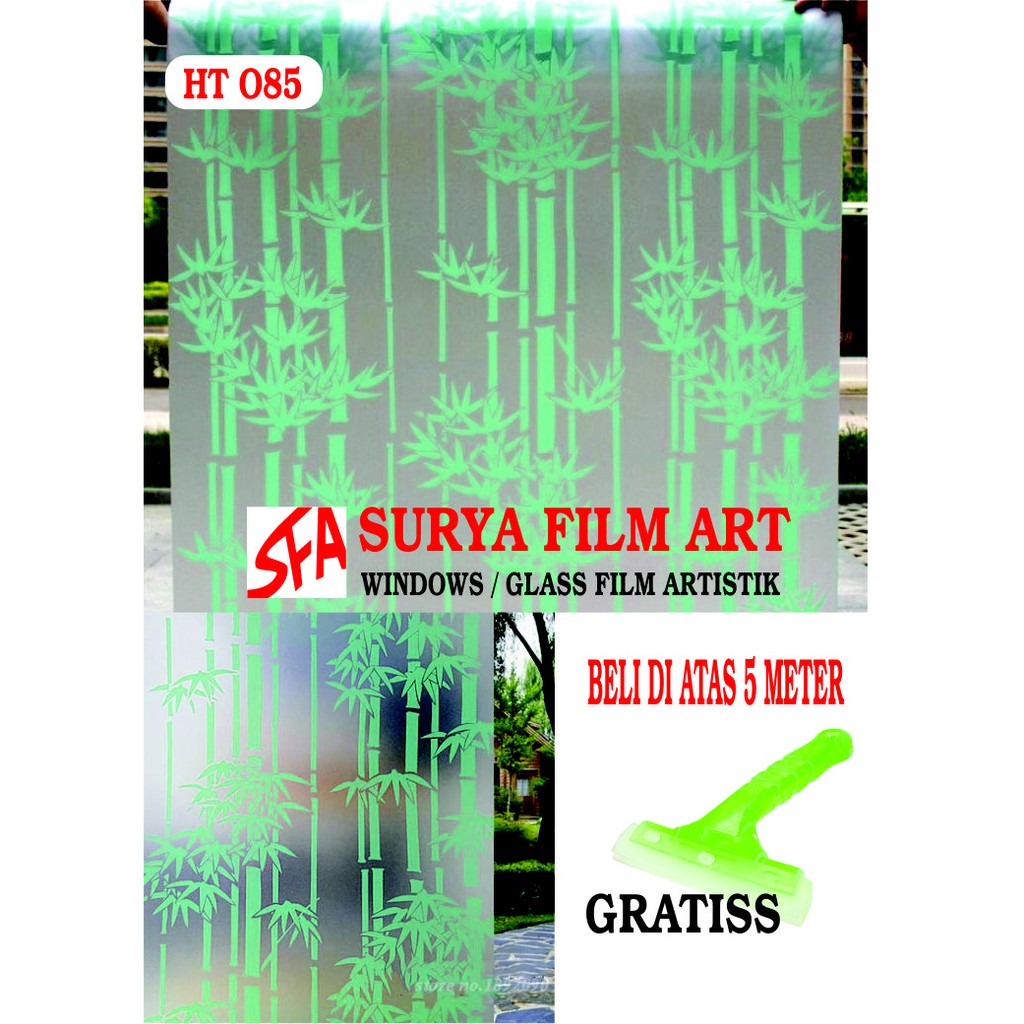stiker kaca motif bambu