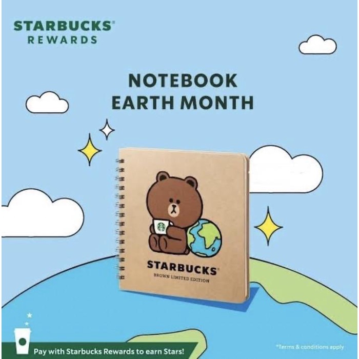 

STARBUCKS LINE FRIENDS BROWN EARTH DAY NOTEBOOK LIMITED EDITION