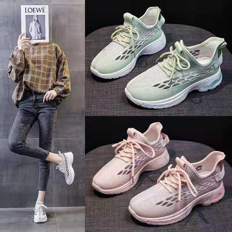 Free Box Sepatu NS3007 sepatu sneakers wanita import  sneakers rajut