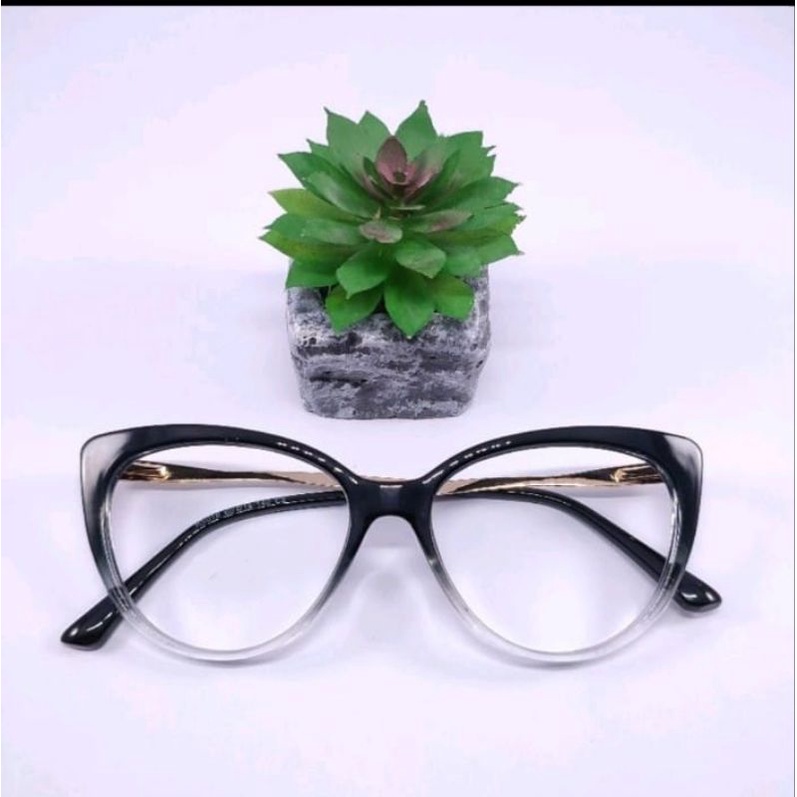 kacamata minus atau normal paket lensa photocromic  frame cat Eye