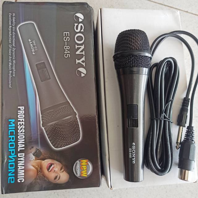 Microphone Karaoke Sony ES-845 Mikrofon Mic Kabel Suara Mantap