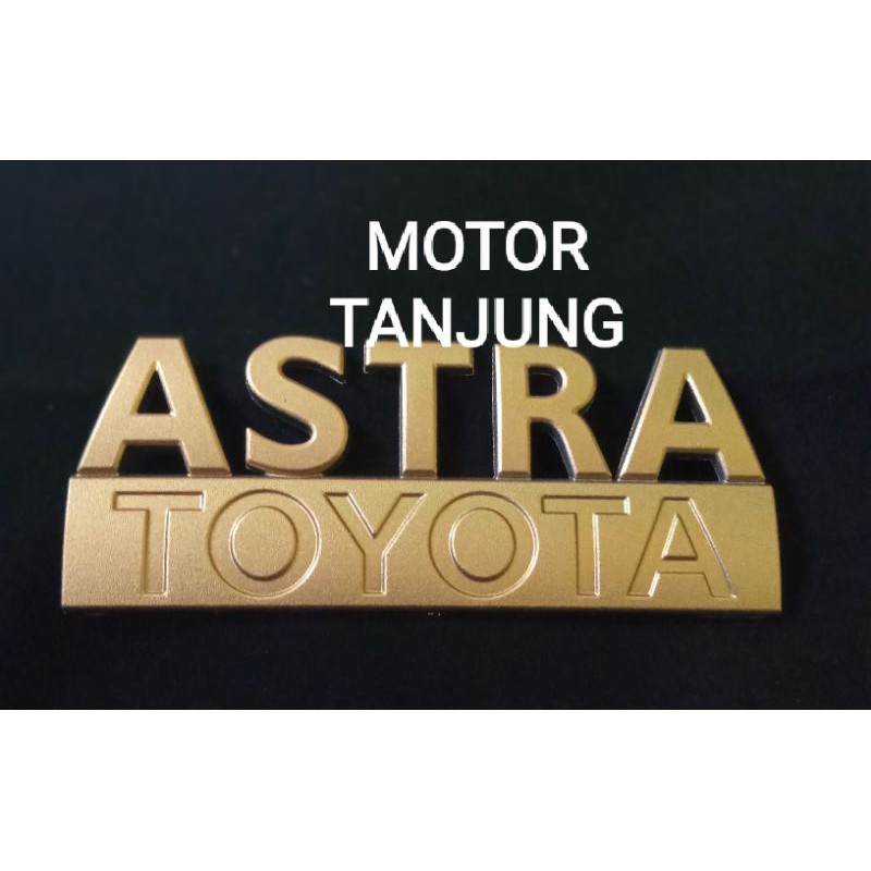 EMBLEM TULISAN ASTRA TOYOTA warna gold