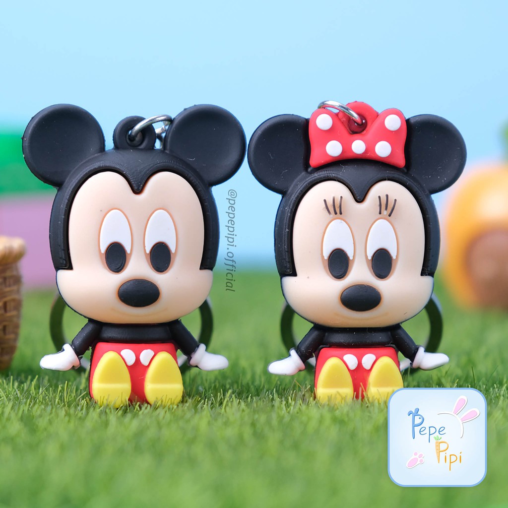 Gantungan Kunci Mickey Minnie Mouse Ganci Keychain Gantung Hiasan Aksesoris Tas Tikus Miki Mini