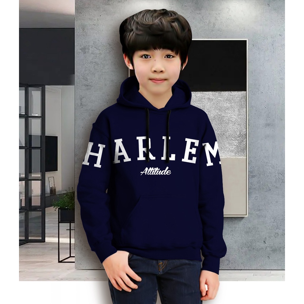 Hoodie Anak HARLEM Anak Gaming Bahan Fleece Tebal /Jaket Anak Laki Laki/Jaket Anak Terbaru/4-11 TAHUN(FLAVA_STORE)