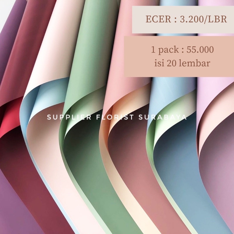 [5 LEMBAR] KERTAS BUNGA BICOLOR/WRAPPING PAPER/ WRAP BUNGA/FLOWER WRAP/PEMBUNGKUS KERTAS WATERPROOF