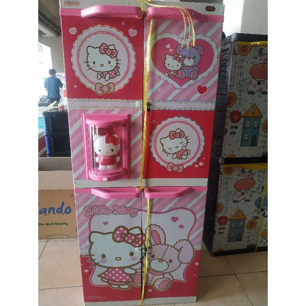 NAIBA KABINET / LEMARI PLASTIK NAIBA DOLL MOTIF HELLO KITTY 4 SUSUN