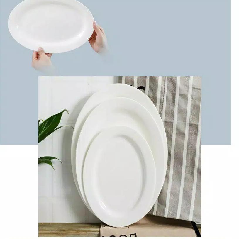 Piring Keramik Oval 30cm/35cm 6B8