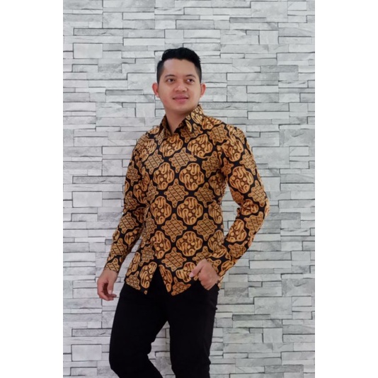 BATIK PRIA LENGAN PANJANG WICAKSONO KUNING