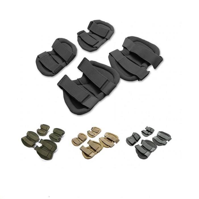 Deker Decker Lutut Siku Biker Tactical Knee Pad Set 4 pcs Pelindung Lengan Kaki