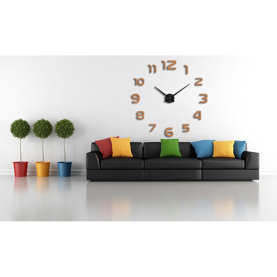 Taffware Jam Dinding Besar DIY Giant Wall Clock Quartz Creative Design 80-130cm - DIY-105 - Black