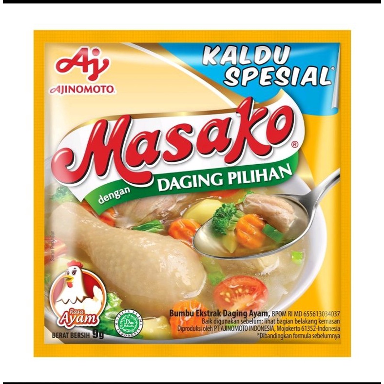 

masako rasa kaldu ayam dan sapi 1 renceng isi 12